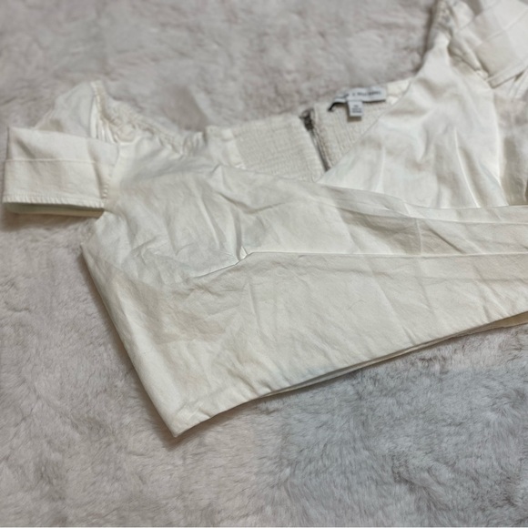 Express Rocky X Barnes On Or Off Shoulder Crop Top Cinched Extra Small White - Picture 7 of 7